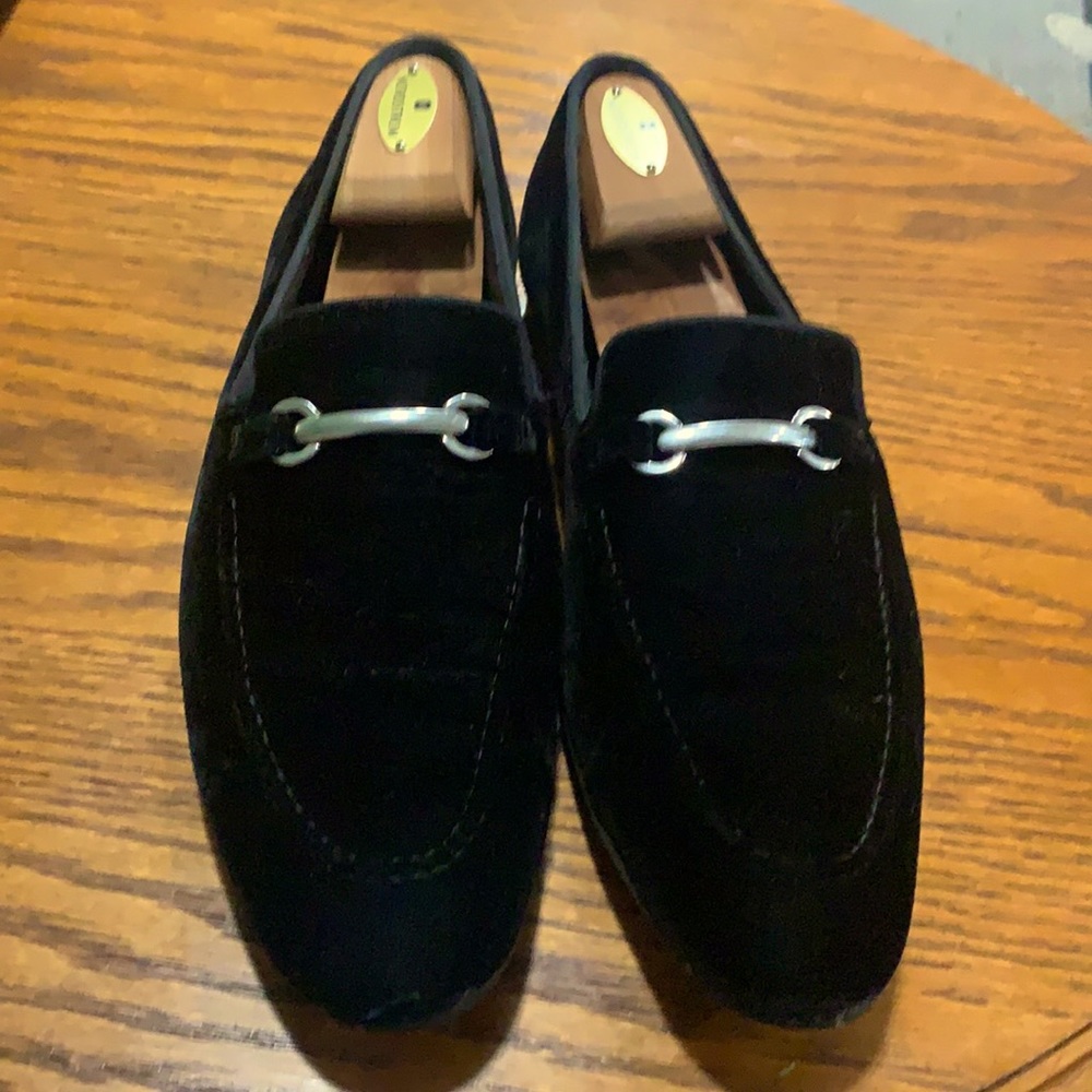 Reiss loafers. Black velvet, size 10.